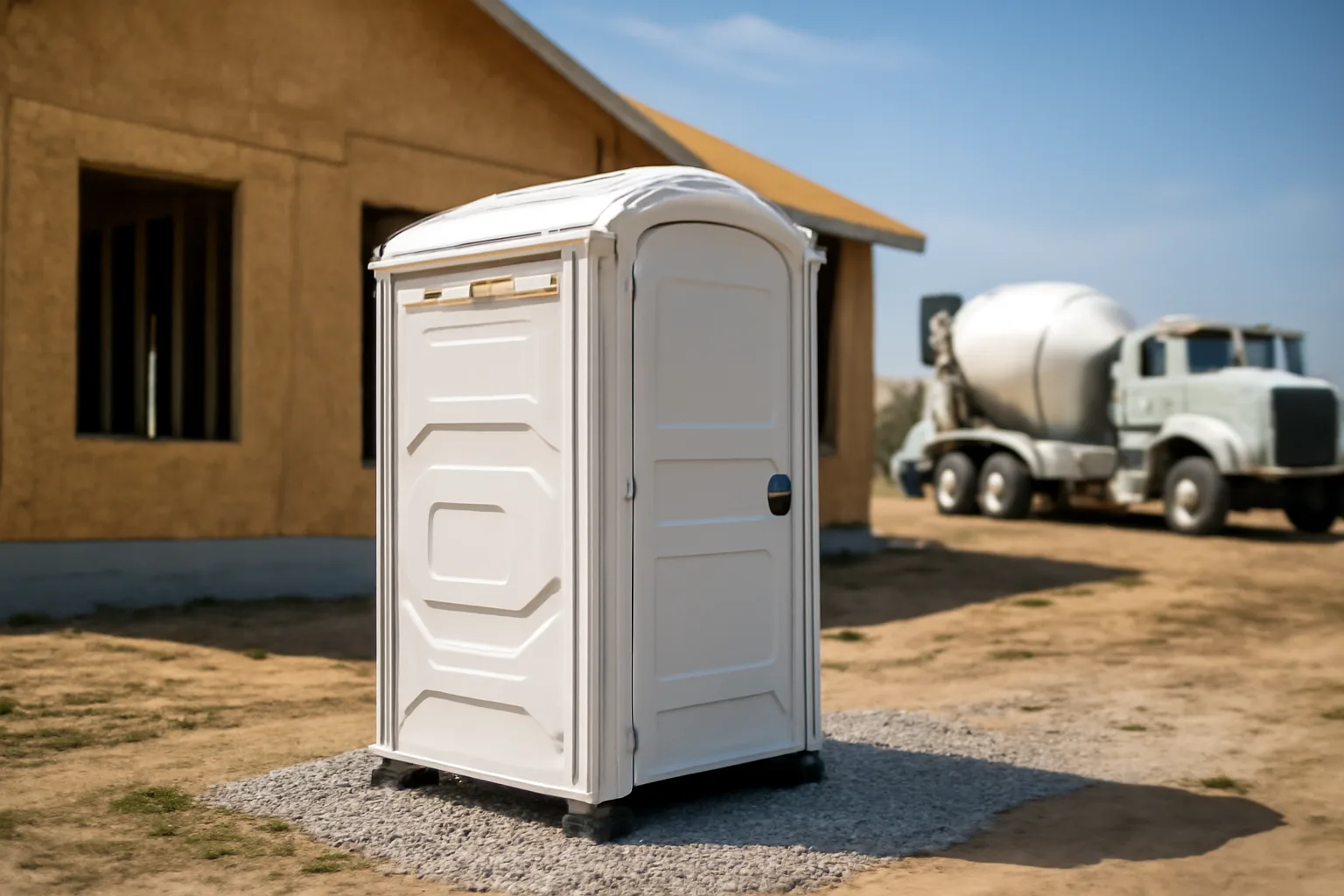 porta potty rental unit on an Arkansas construction site
